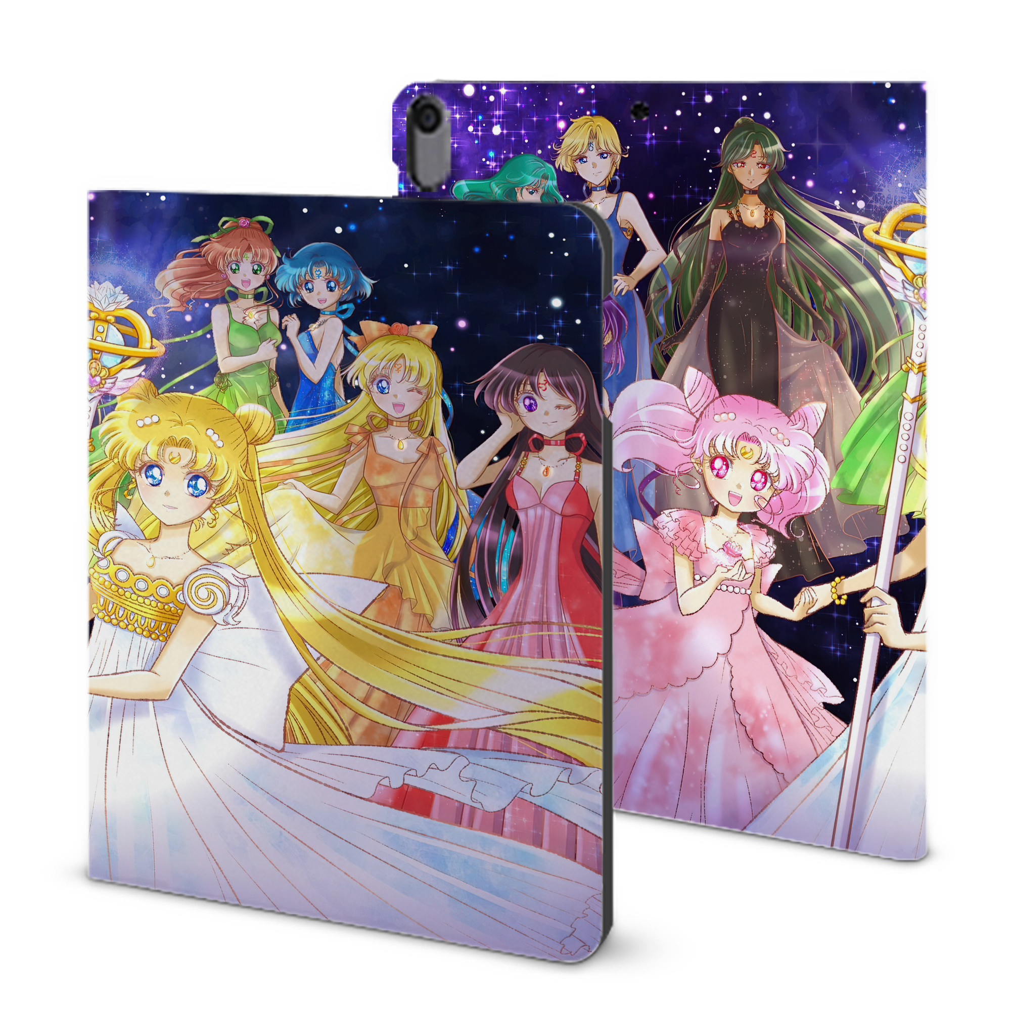 （画像用） 美少女戦士セーラームーン Sailor Moon IPad ケース ブック型 PUレザー TPU 耐衝撃 軽量 薄型 ペン収納なし 全面保護 IPad 各モデル対応